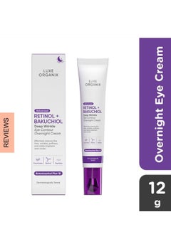 LUXE ORGANIX Advanced Retinol + Bachiol Deep Wrinkle Eye Contour Overnight Cream 12 Grams  - Image 1
