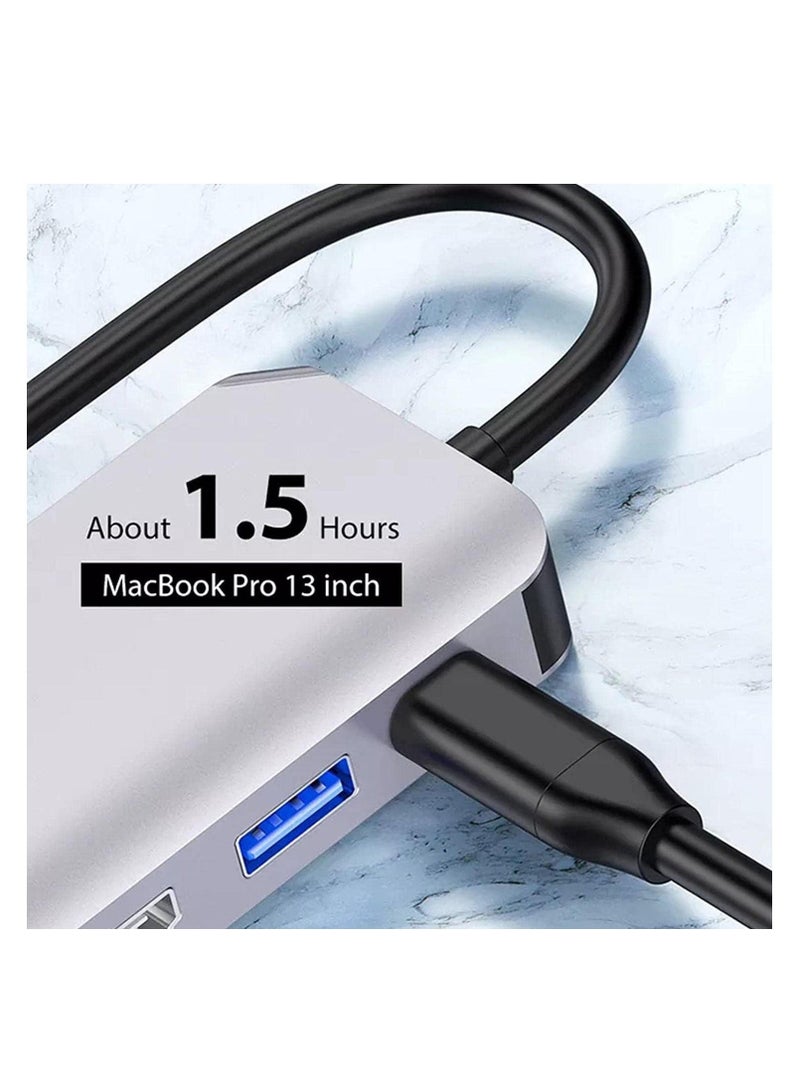 Captaintech Multiport Adapter, 4 in 1 USB Type C Hub Splitter Docking Station Dongle Multiport Adapter, VGA 1080P@60Hz, USB 3.0, USB C Fast Charging, 5Gbps Compatible with MacBook, iPad, Dell XPS, Laptop - Image 4