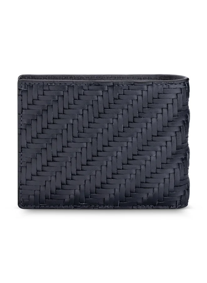 CERRUTI 1881 Tessuto Navy Genuine Leather Wallet For Men