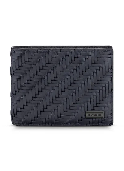 شيروتي 1881 Cerruti 1881 Tessuto Navy Genuine Leather Wallet With Branded Polyester Lining And  6 Card Slots For Men - CEPU06644M-BLU