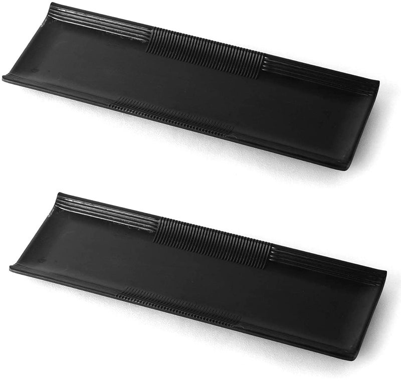 LOGRO Melamine Rectangle French Fries, Momos Serving Platter, Paneer Tikka with Dip Bowl Unbreakable Serving Dessert and Snacks Platter/Tray (Black, Pack of 2) - Image 1