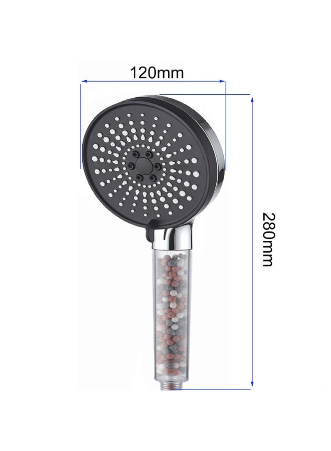 دش يدوي مع فلتر – دش عالي الضغط لصحة الشعر والبشرة | فلتر مياه بالحجر المعدني، منع تساقط الشعر وإزالة الكلور، مستلزمات الحمام | فلتر دش الاستحمام (شفاف) - Image 2