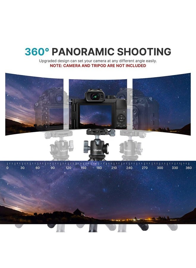 Ulanzi Tripod Ball Heads for 1/4" Tripod, U-80L Camera BallHead Metal Mini Ball Head 360 Degree Rotating Panoramic Arca Quick Release Plate & Cold Shoe, for DSLR Camera Camcorder Tripod Monopod Slider - Image 4