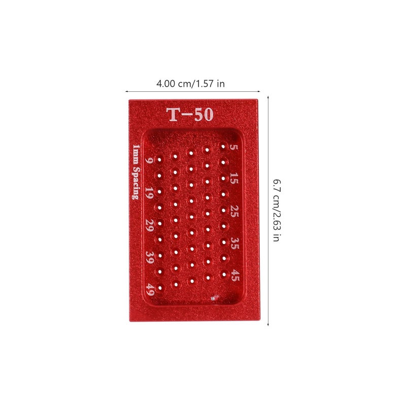 T Type Woodworking Scriber Alloy Ruler Red Hole Positioning Gauge Precision Layout Tool - Image 3