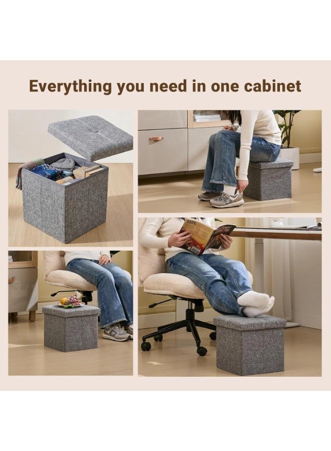 Ottoman with Storage, Tufted Upholstered Storage Stool, Modern Hideaway Chest with Removable Lid and Footrest for Living Room, Entryway - Image 4