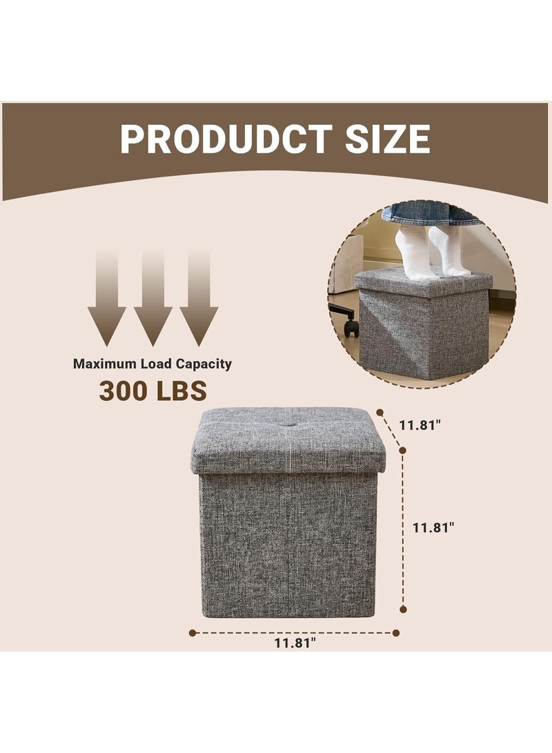 Ottoman with Storage, Tufted Upholstered Storage Stool, Modern Hideaway Chest with Removable Lid and Footrest for Living Room, Entryway - Image 2