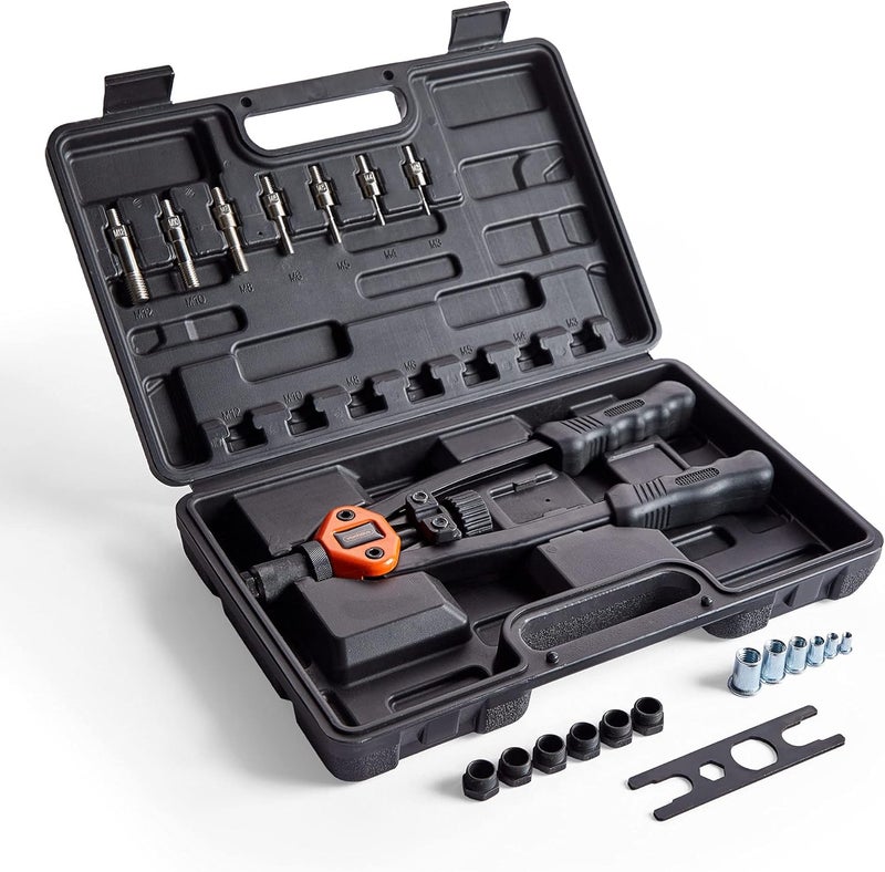 VonHaus Rivet Nut Gun Set with 7 Metric Mandrels and 150 Assorted Rivnuts - Image 4
