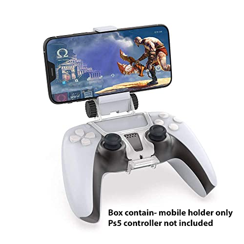 New World Mobile Phone Clip Holder for PS5 Controller Foldable Mobile Phone Stand Mount Clamp Bracket with Adjustable Stand for PlayStation 5 Wireless Controller (PS5 Controller Not Included) - Image 1
