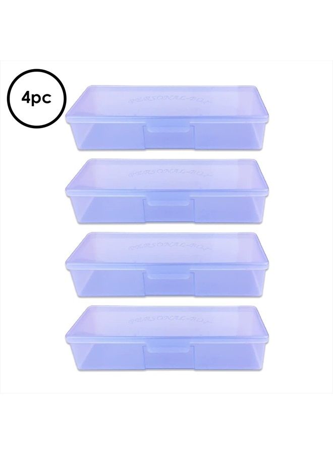 Beauticom Personal Box Storage Case for Professional Manicurist Nails Pedicure (Large Size) (4 Pieces, PURPLE) - Image 2