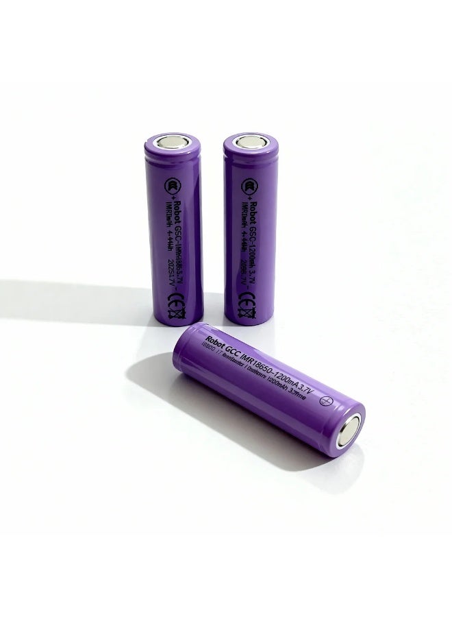 robotgcc True 3600 mAh 18650 Rechargeable Li-ion Battery 3.7 V Flat-Top Design | Verified Capacity High-Density Cells for Robotics, Arduino, STEM Education & DIY Electronics (3 Pack) - Image 1