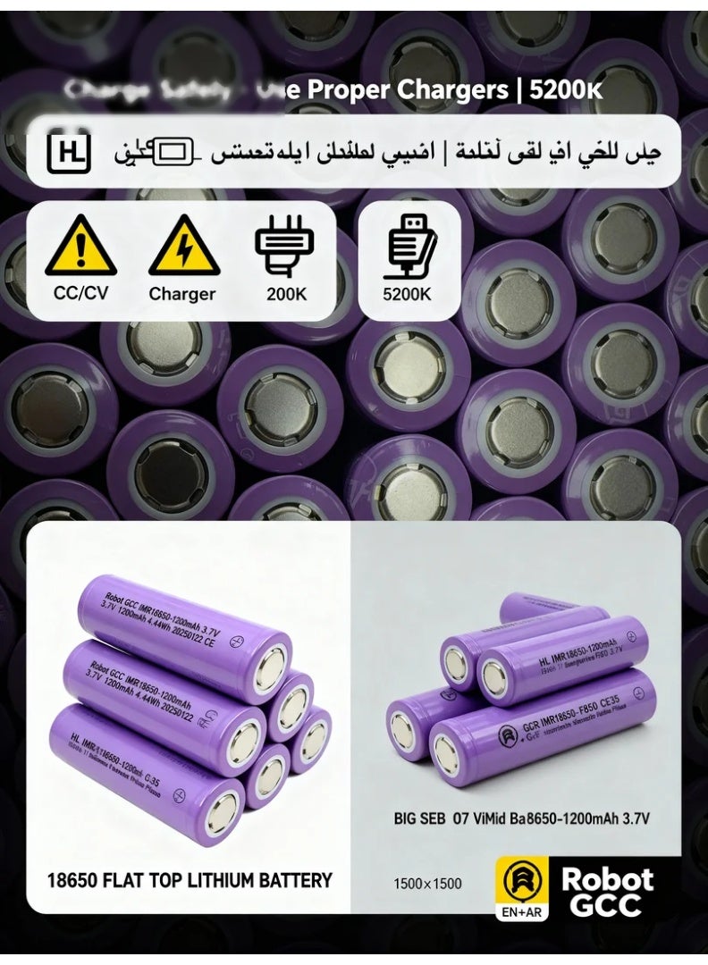 robotgcc True 3600 mAh 18650 Rechargeable Li-ion Battery 3.7 V Flat-Top Design | Verified Capacity High-Density Cells for Robotics, Arduino, STEM Education & DIY Electronics (3 Pack) - Image 5