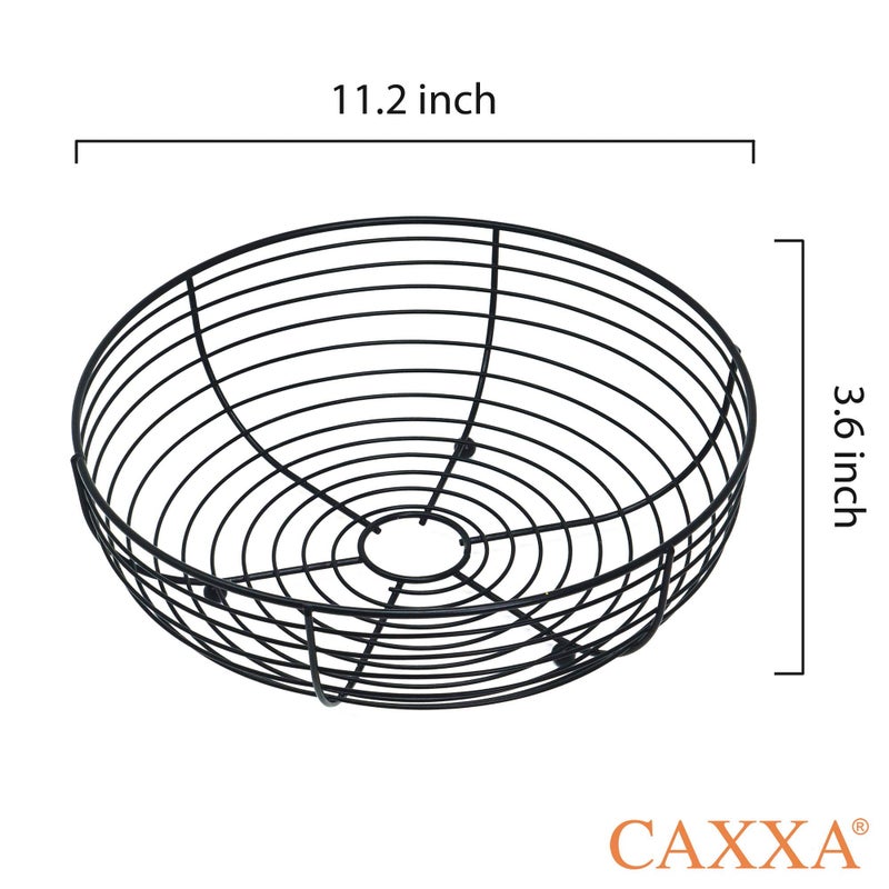 CAXXA Countertop Fruit Bowl  Wire Basket for Fruits  Breads  Vegetables Snacks  Black - Image 2
