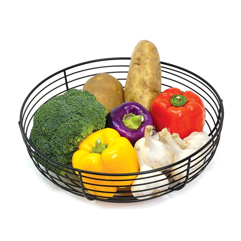 CAXXA Countertop Fruit Bowl  Wire Basket for Fruits  Breads  Vegetables Snacks  Black - Image 3