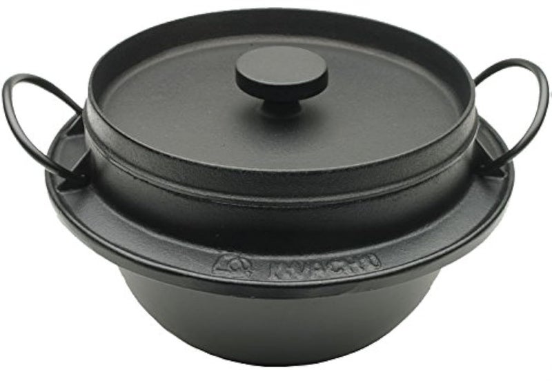 Iwachu 410719 Japanese Cast Iron Gohan Nabe Rice Cooker Black