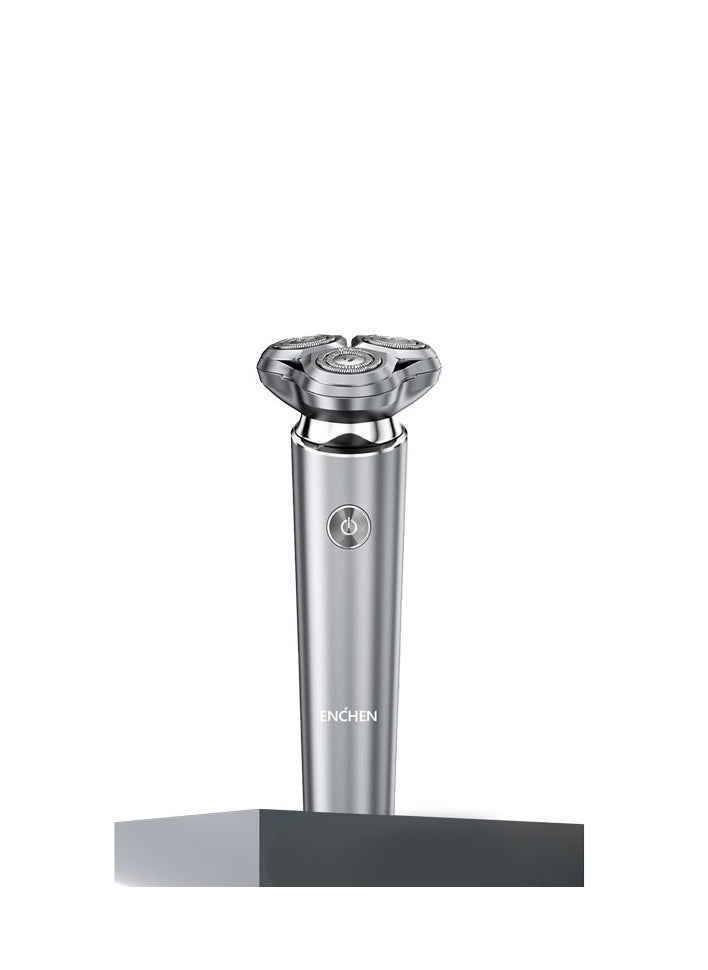 X6 Electric Shaver Men's Cutter Washable Silver Shaver Magnetic Three- Head