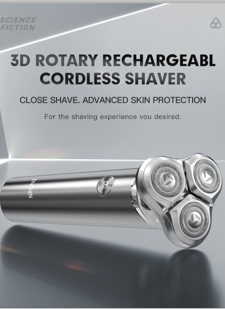 X6 Electric Shaver Men's Cutter Washable Silver Shaver Magnetic Three- Head