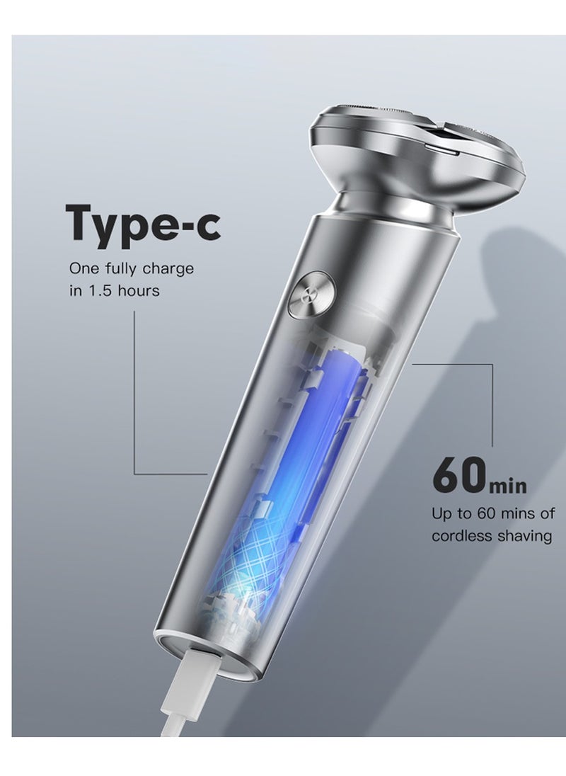 X6 Electric Shaver Men's Cutter Washable Silver Shaver Magnetic Three- Head