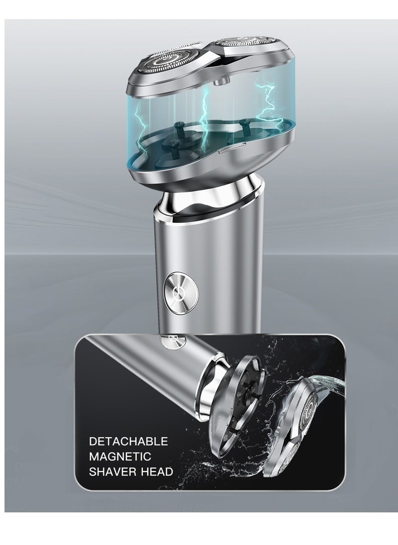 X6 Electric Shaver Men's Cutter Washable Silver Shaver Magnetic Three- Head