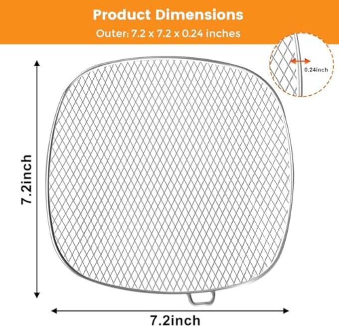 Philips Air Fryer Accessories for Philips, 7.2 Square Drip Pan for Philips HD9741 3QT Tray Rack Compatible with HD9641 HD9721, HD9730, Dishwasher Safe - Image 2