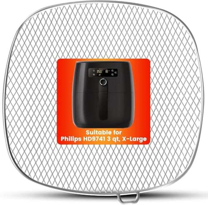 Philips Air Fryer Accessories for Philips, 7.2 Square Drip Pan for Philips HD9741 3QT Tray Rack Compatible with HD9641 HD9721, HD9730, Dishwasher Safe - Image 1