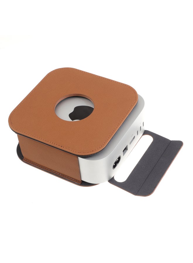 Suitable For 2024 Apple Mac Mini Computer Host Protective Case Leather Case-Color:Black-Applicable Models:2024 Mac Mini  - Image 4