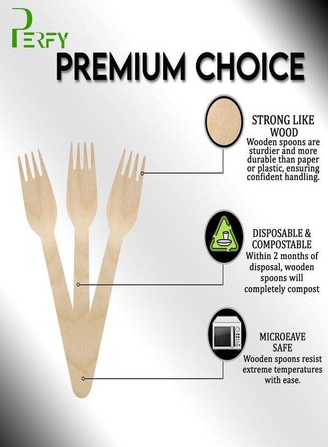Perfy Eco Friendly Disposable Forks (160mm) | Wooden Dining Flatware | Ideal for Kids Birthday Party, Wedding & Also Festivals (Pack of 25) - Image 5