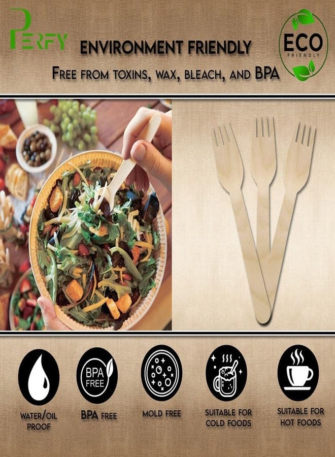 Perfy Eco Friendly Disposable Forks (160mm) | Wooden Dining Flatware | Ideal for Kids Birthday Party, Wedding & Also Festivals (Pack of 25) - Image 3