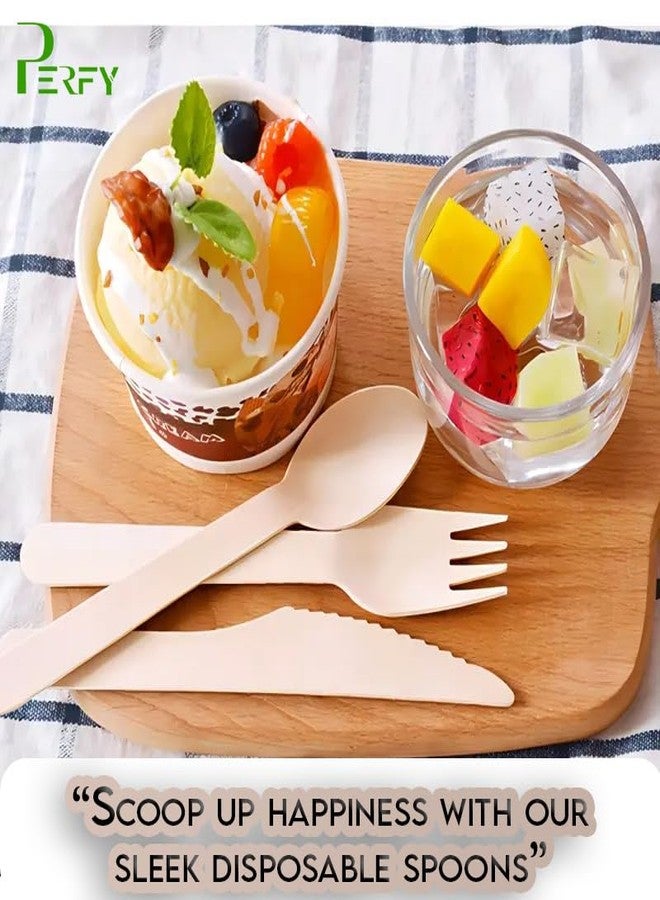 Perfy Eco Friendly Disposable Forks (160mm) | Wooden Dining Flatware | Ideal for Kids Birthday Party, Wedding & Also Festivals (Pack of 25) - Image 2