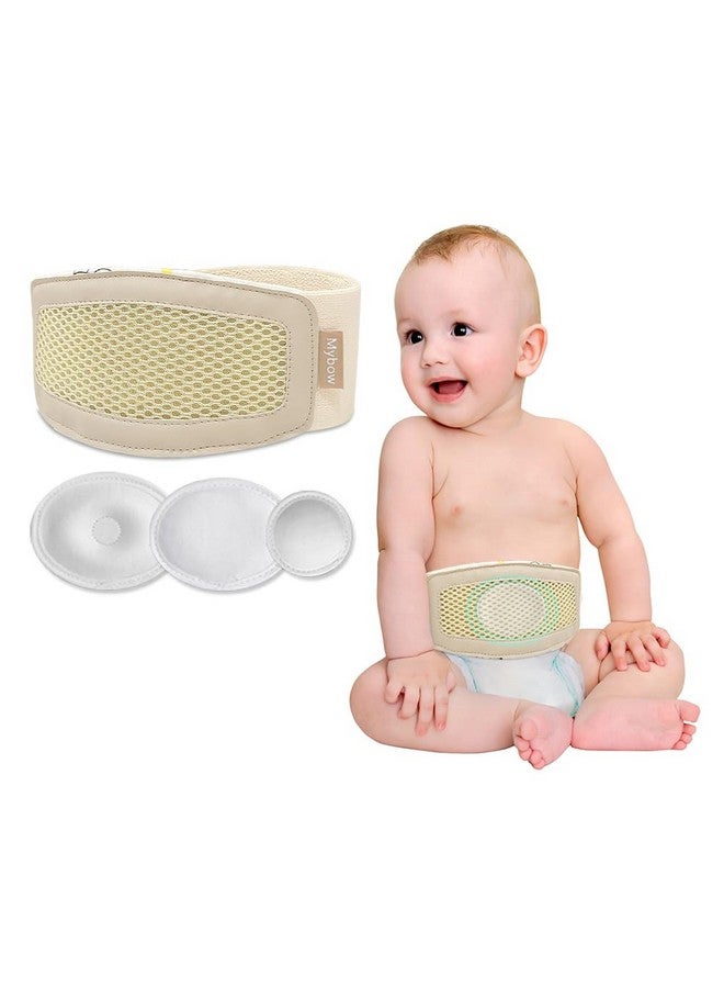 Mybow Umbilical Hernia Belt Baby, Infant Belly Button Band, Umbilical Cord Cover for Newborn Abdominal Binder, Hernia Support Truss, Belly Button Shaper, Adjustable Navel Band with 3 Compression Pad - Image 1