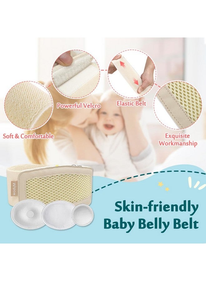 Mybow Umbilical Hernia Belt Baby, Infant Belly Button Band, Umbilical Cord Cover for Newborn Abdominal Binder, Hernia Support Truss, Belly Button Shaper, Adjustable Navel Band with 3 Compression Pad - Image 4