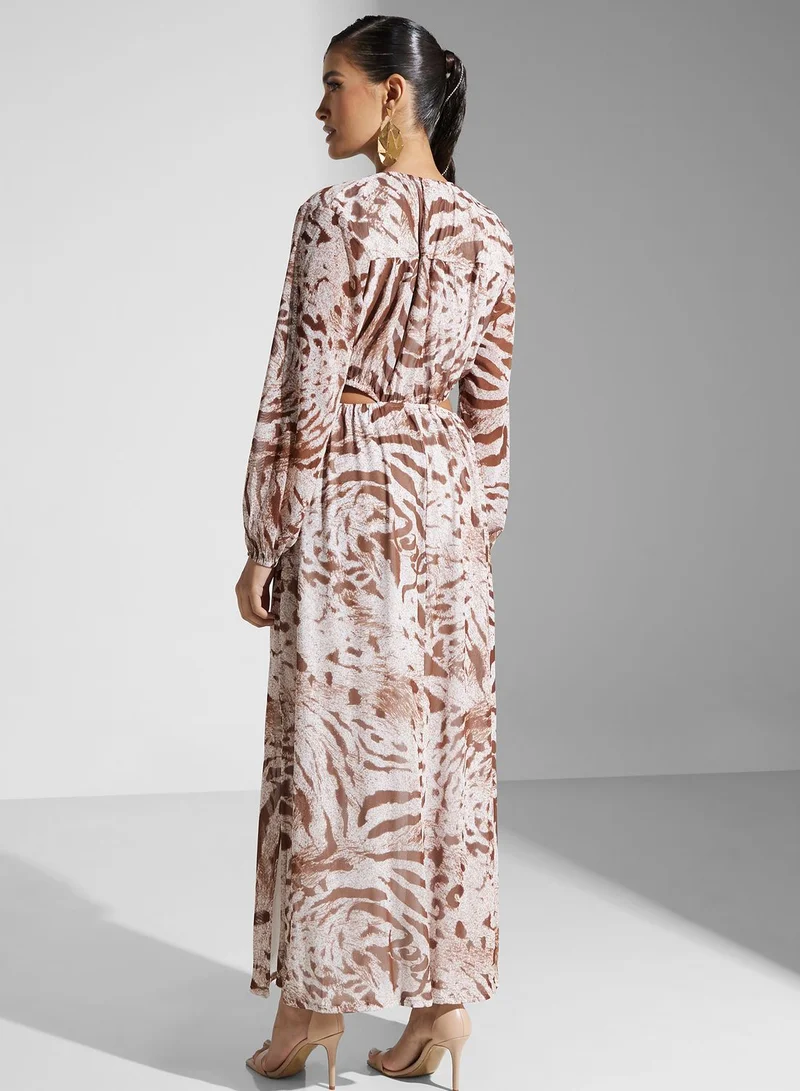 Golden Apple Cutout Maxi Dress