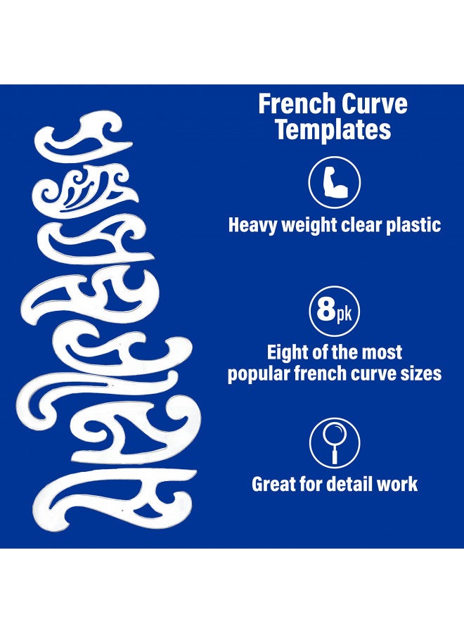 Westcott French Curve Template, Set of 8 (FC-8) - Image 2