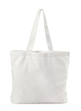 Tchibo Women Printed Canvas Shopper Bag 47 L x 40 H x 10 W cm, Off White  - Image 3