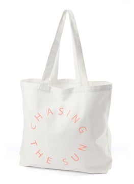 Tchibo Women Printed Canvas Shopper Bag 47 L x 40 H x 10 W cm, Off White  - Image 2