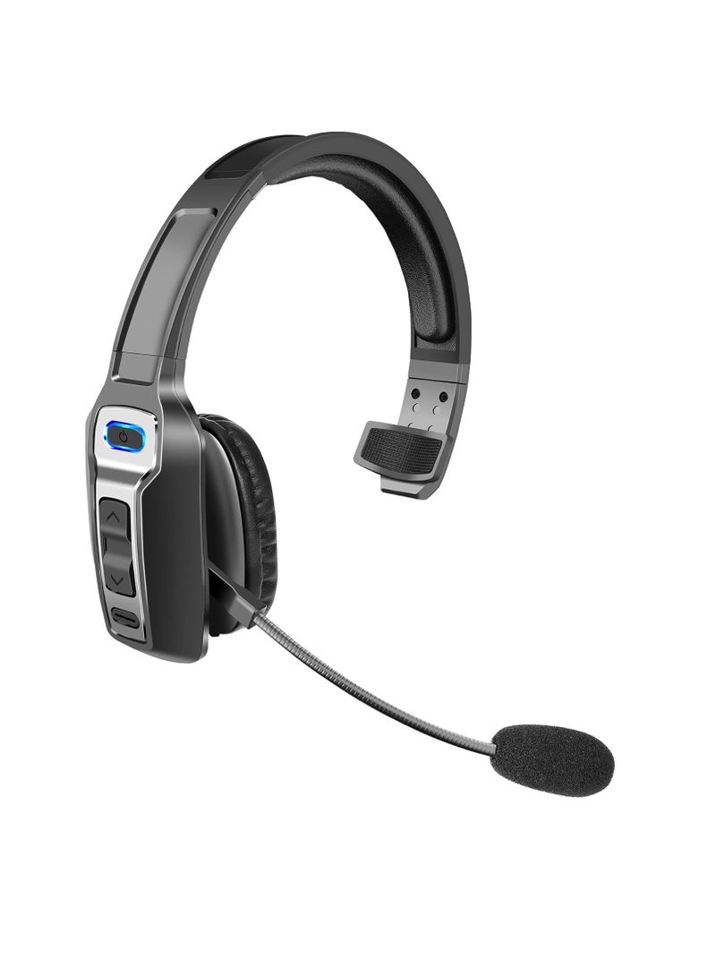 Bluetooth Headset, High Bass Sound Wireless Headphones, Noise Cancelling Portable Bluetooth Earphones, Durable Trucker Headphones For Driver Office Call Center, (1pc, Black) - Image 1