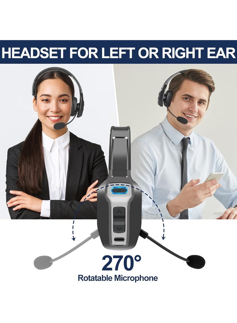 Bluetooth Headset, High Bass Sound Wireless Headphones, Noise Cancelling Portable Bluetooth Earphones, Durable Trucker Headphones For Driver Office Call Center, (1pc, Black) - Image 2