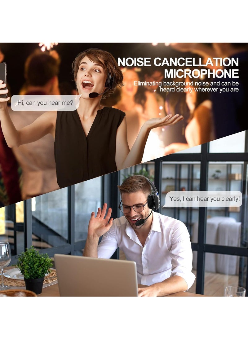 Bluetooth Headset, High Bass Sound Wireless Headphones, Noise Cancelling Portable Bluetooth Earphones, Durable Trucker Headphones For Driver Office Call Center, (1pc, Black) - Image 3