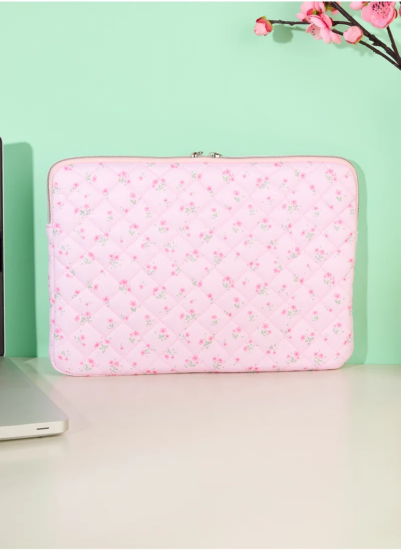 COCONUT LANE Foral Pink Laptop Sleeve