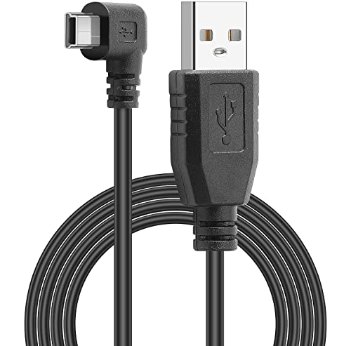 PASOW Mini USB Power Cable 90 Degree Left Angle (No Data Transfer) - USB 2.0 A-Male to Mini-B Car Vehicle Power Suppy Cord for Dash Cam (16FT) - Image 1