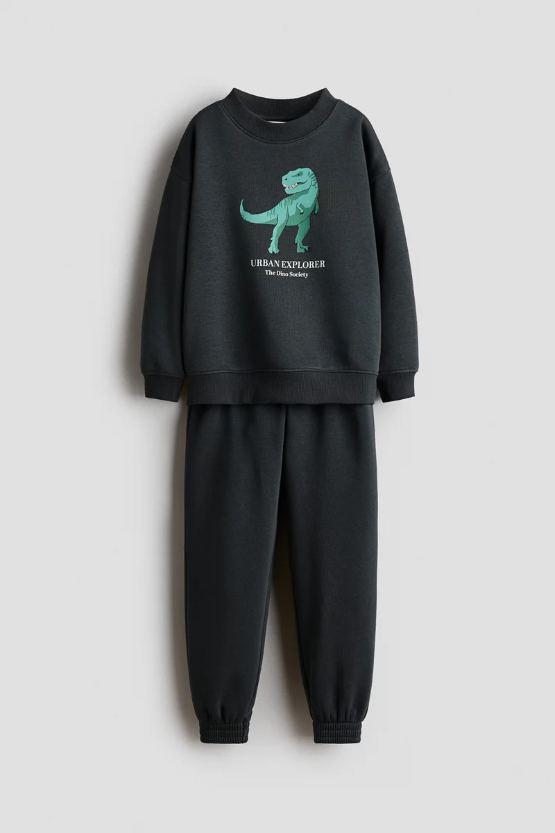 H&M 2-piece printed sweatshirt set