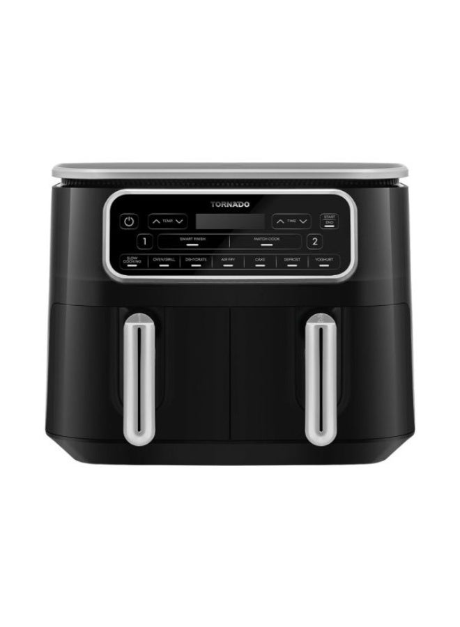 Tornado Oil-Free Air Fryer Dual Charger 2500W 8L Digital Black x Silver THF-2508DU-BS