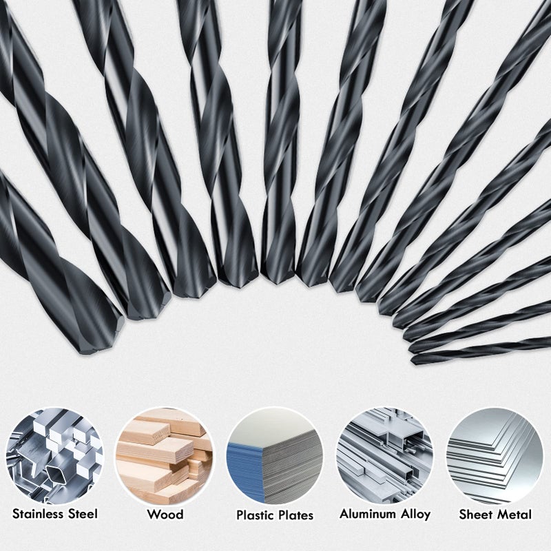 Macxcoip Tiain Coating Cobalt Drill Bit Set  Multifacet Tip 29Pcs M35 Jobber Drill Bit Kit For Hardened Metal  Stainless Steel  Cast Iron And Soft Materials  With Metal Index Storage Box  1/16""-1/2"" - Image 5