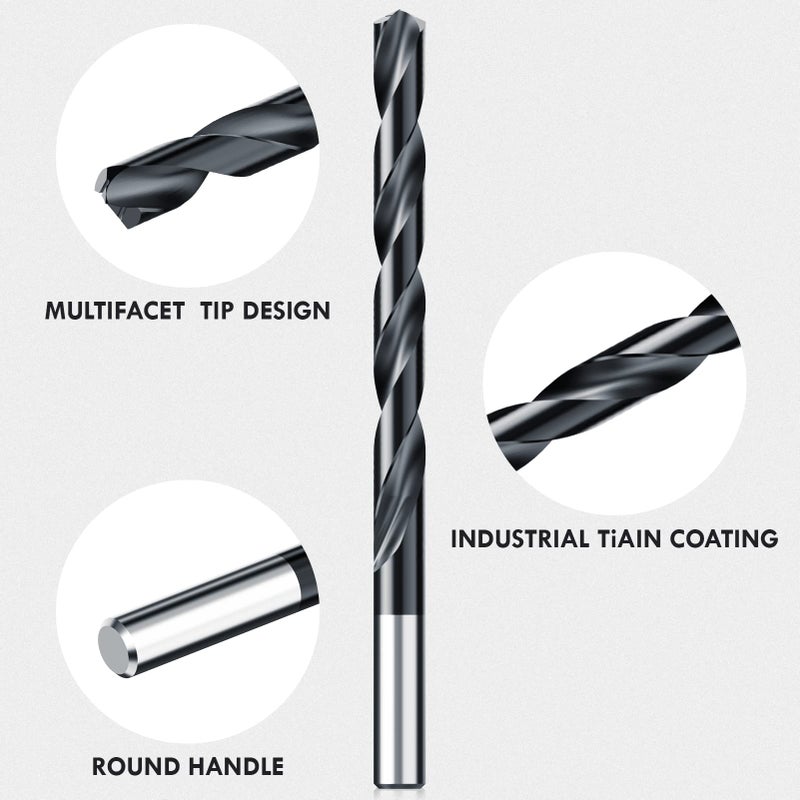 Macxcoip Tiain Coating Cobalt Drill Bit Set  Multifacet Tip 29Pcs M35 Jobber Drill Bit Kit For Hardened Metal  Stainless Steel  Cast Iron And Soft Materials  With Metal Index Storage Box  1/16""-1/2"" - Image 4
