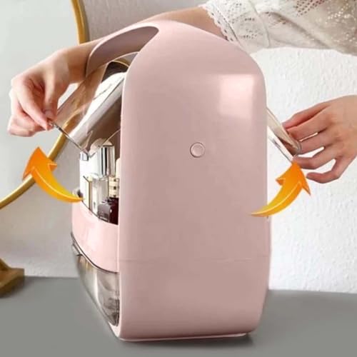 ALOXE Cute Makeup Organizer Stand | Make up Box with Drawer | Dressing Table Organiser for Cosmetics & Skincare (Pink) - Image 5
