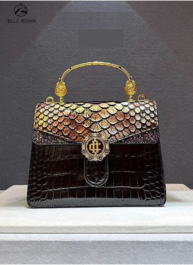 BLLE ROWN New Arrival Women's Luxury Handbags Elegant Snake Pattern Crossbody Bag For Ladies With Adjustable Strap,Stylish Shoulder Bags  - Image 1