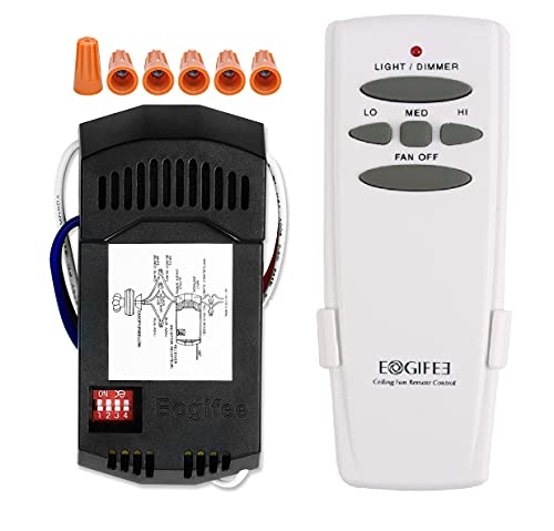 Eogifee Universal Ceiling Fan Remote Control and Receiver Kit with 3 Speed and Light Dimmer Control Replacement of Hampton Bay Hunter Harbor Breeze CHQ7078T UC7078T HD5 Fan-HD RR7079T Kits - Image 1