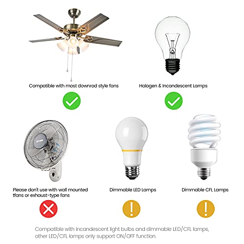 Eogifee Universal Ceiling Fan Remote Control and Receiver Kit with 3 Speed and Light Dimmer Control Replacement of Hampton Bay Hunter Harbor Breeze CHQ7078T UC7078T HD5 Fan-HD RR7079T Kits - Image 4