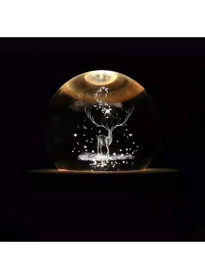 Creative Bird Poem Crystal Ball Music Box Music Box Night Light Bluetooth Audio Sky City Female Birthday Gift-Color:Carousel-qian And Qianxun-gift Box Packaging - Image 4