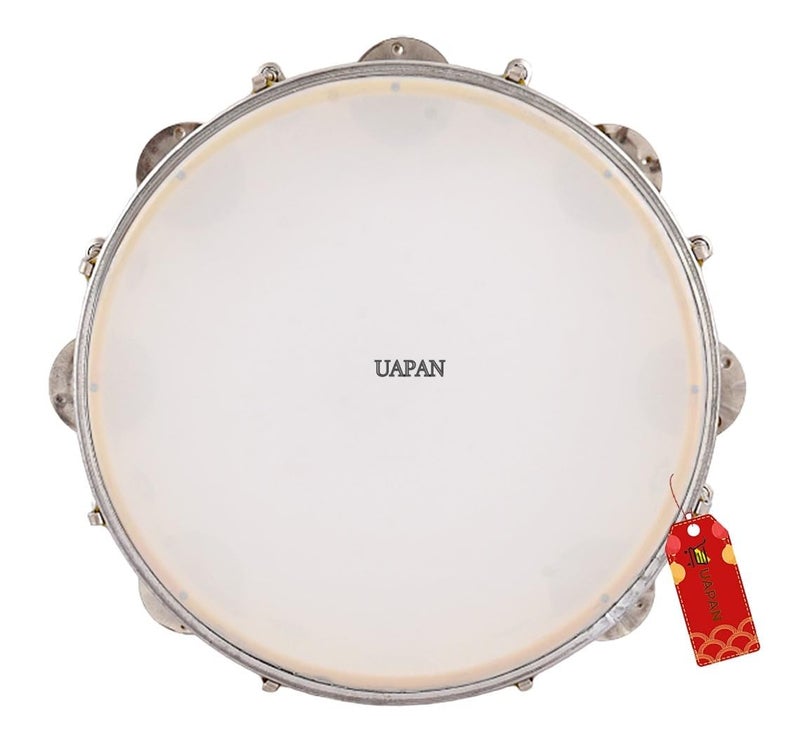 UAPAN Dafli Musical Instrument Dafli/Tambourine 10 inch Hand Percussion Musical Instrument (Yellow tambourine) - Image 3