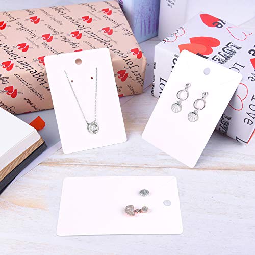 MIAHART 150 Set Earring Holder Cards Necklace Display Cards with 150pcs Bags for Selling DIY Ear Studs, Earrings and Jewelry Display (White) - Image 5